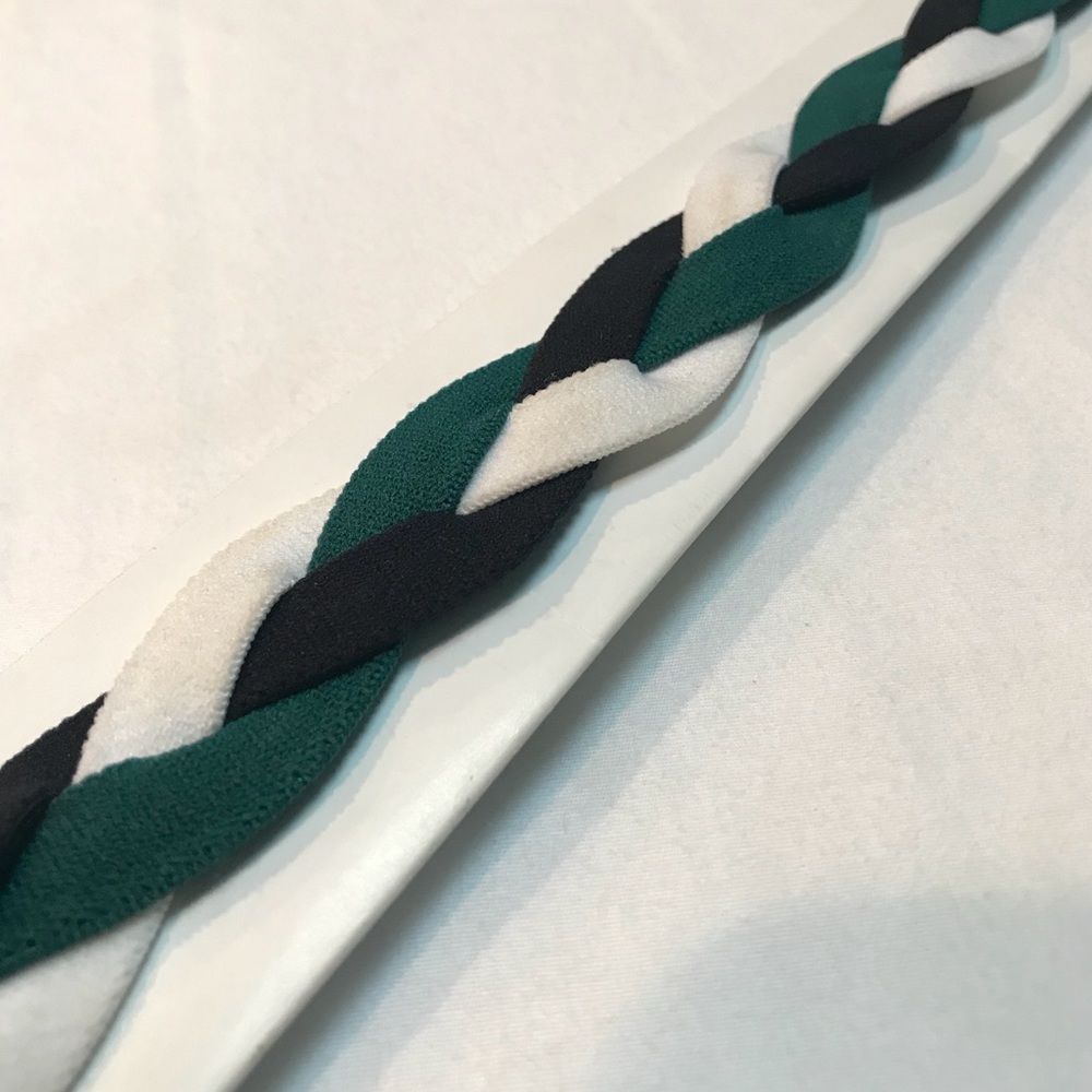 Green, Black, & White Brand New Braided Headband